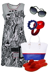 Black, White, Red And Blue