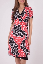 Jersey Girl Imprint Buckle Trim Wrap Dress Jersey Girl Imprint Buckle Trim Wrap Dress