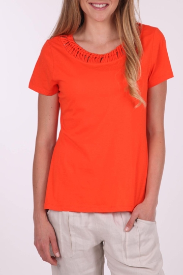 Marco Polo clothing Neck Detail Tee - Womens Tees - Birdsnest Fashion