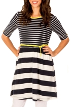 Clarity By Threadz Polly Stripe 3/4 Slv Dress Clarity By Threadz Polly Stripe 3/4 Slv Dress