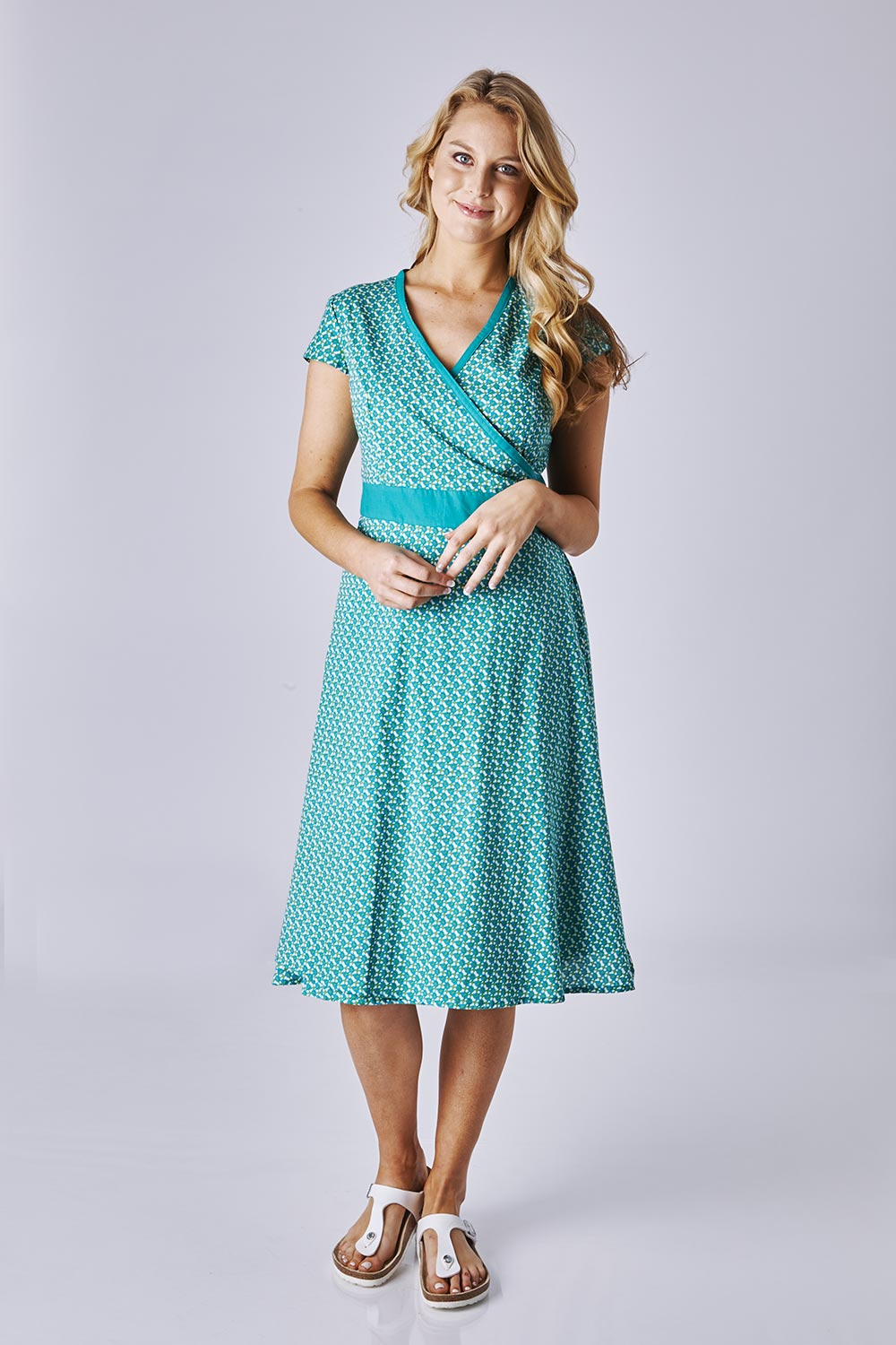 NEW Rasaleela Womens Knee Length Dresses Leela Cotton Wrap Dress eBay