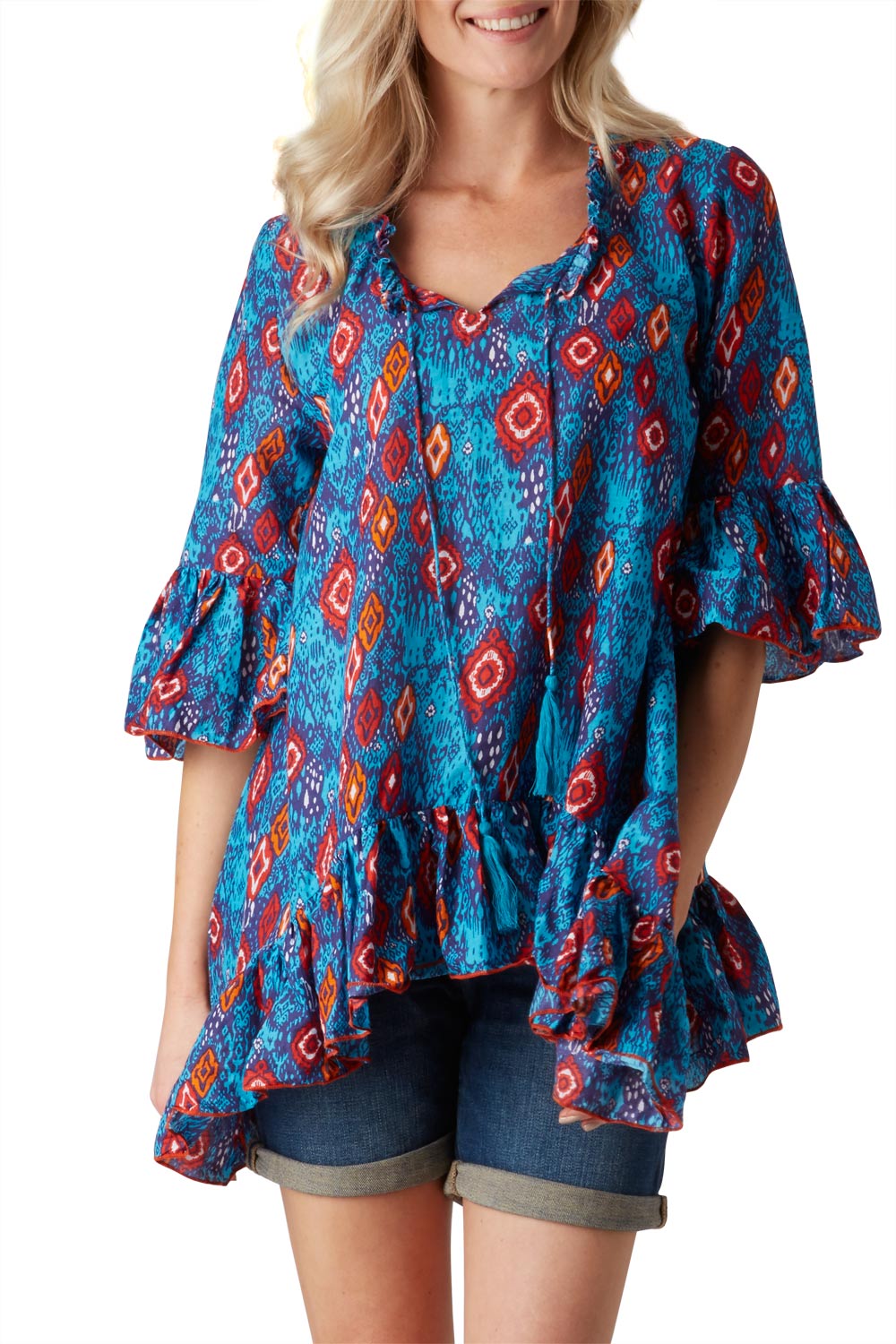 NEW Naudic Womens Tunics Hacienda Tunic Top