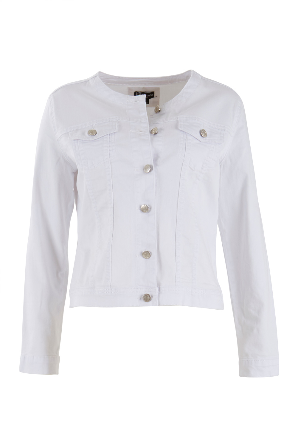 NEW Threadz Womens Jackets Collarless Denim Jacket eBay